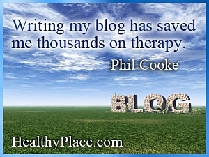 Navdušen citat o duševnih boleznih - Če sem pisal svoj blog, sem na terapijah prihranil tisoče.