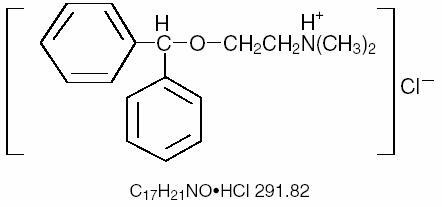 Strukturna formula difenhidramina